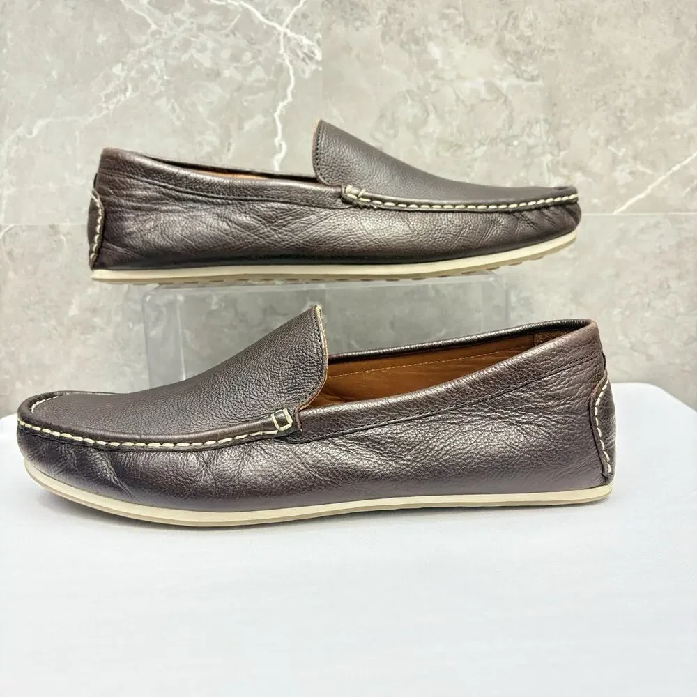 Allen Edmonds Loafers Brown Leather Slip On Moccasin Driving Shoes Mens Size 12D